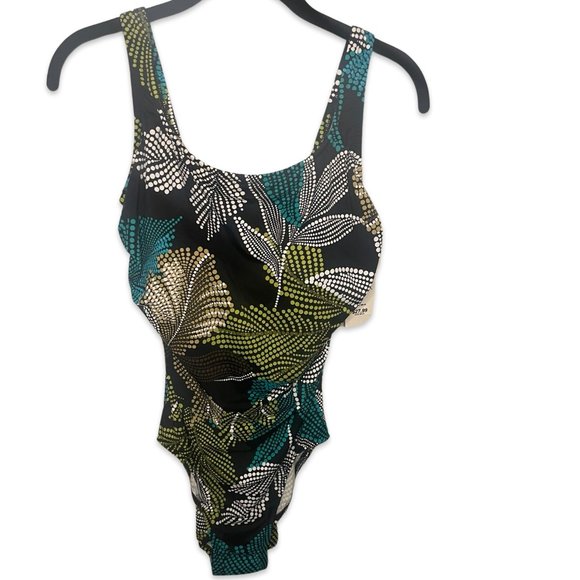 Dune Deck Black/Green/White/Tan Bathing Suit size 16-NWT - Picture 1 of 2